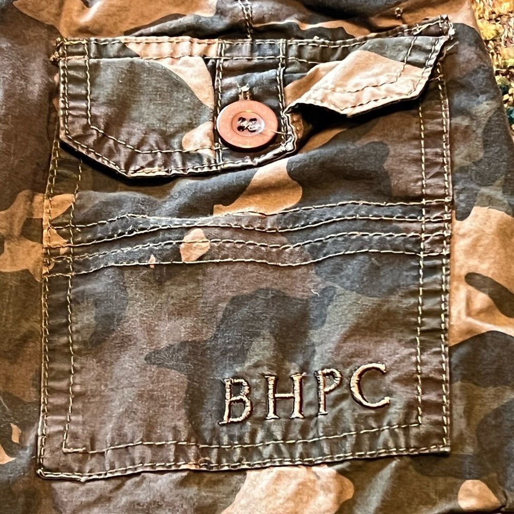 Beverly Hills Polo Club Boys Camo Cargo Shorts Size 10 Green Brown Multi-Pocket - Picture 7 of 8